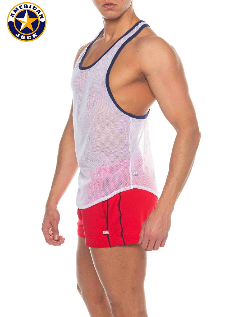 AMERICAN JOCK 8205 Men's Phys Ed Bodybuilder Tank - White