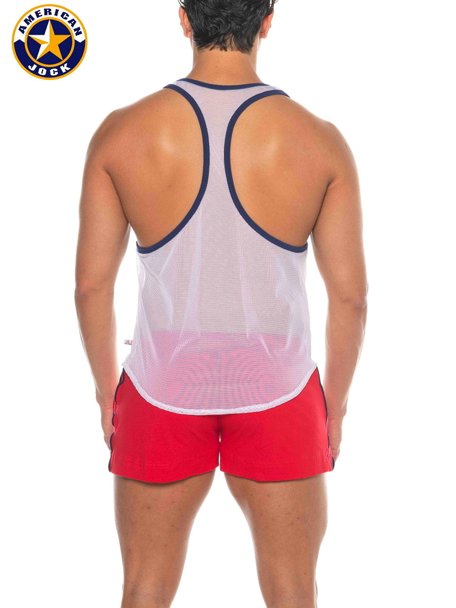 AMERICAN JOCK 8205 Men's Phys Ed Bodybuilder Tank - White