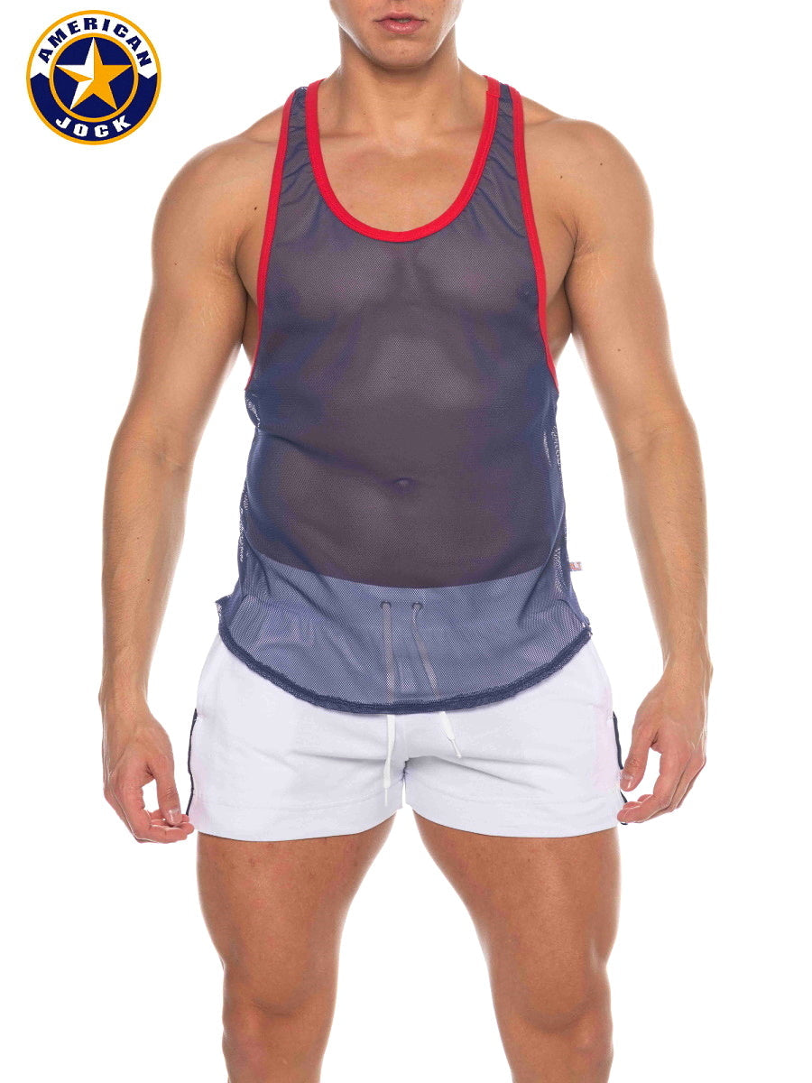 AMERICAN JOCK 8205 Men's Phys Ed Bodybuilder Tank - Navy