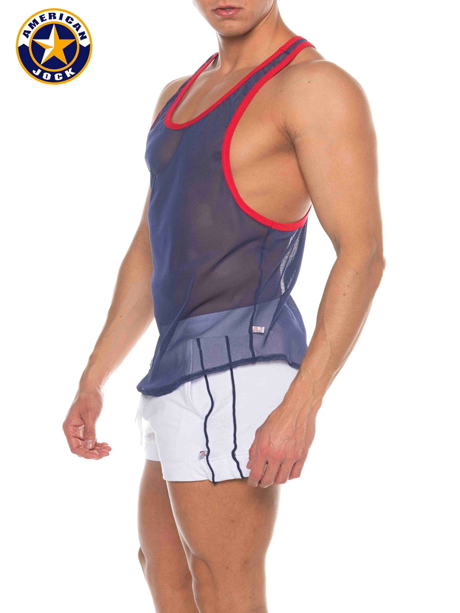 AMERICAN JOCK 8205 Men's Phys Ed Bodybuilder Tank - Navy