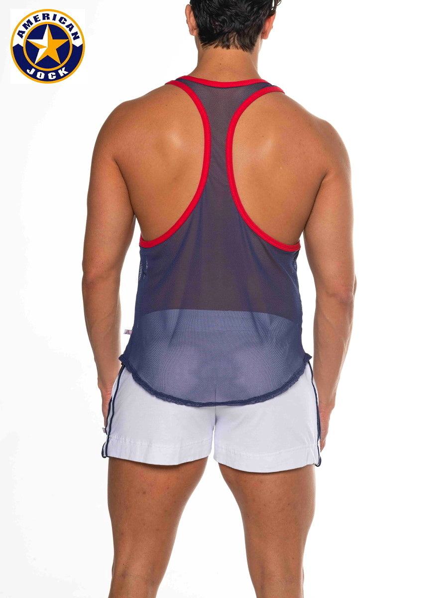 AMERICAN JOCK 8205 Men's Phys Ed Bodybuilder Tank - Navy