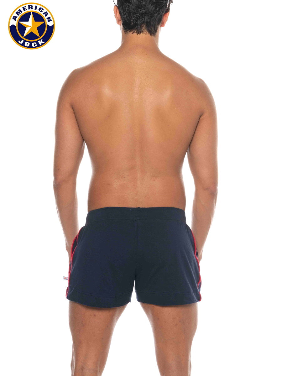 AMERICAN JOCK 8212 Men's Phys Ed Volley Short W/Pockets - Navy