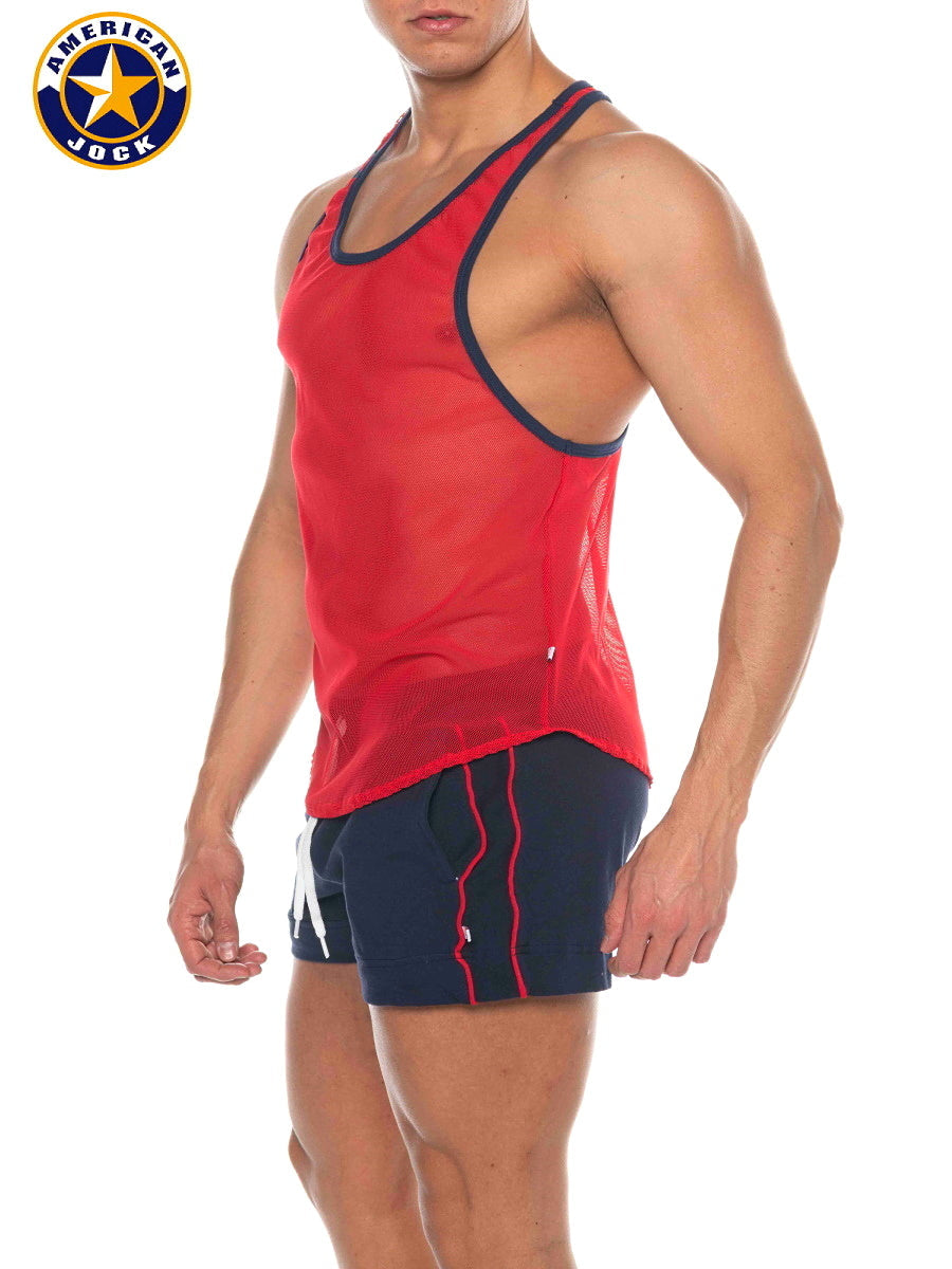 AMERICAN JOCK 8205 Men's Phys Ed Bodybuilder Tank - Red