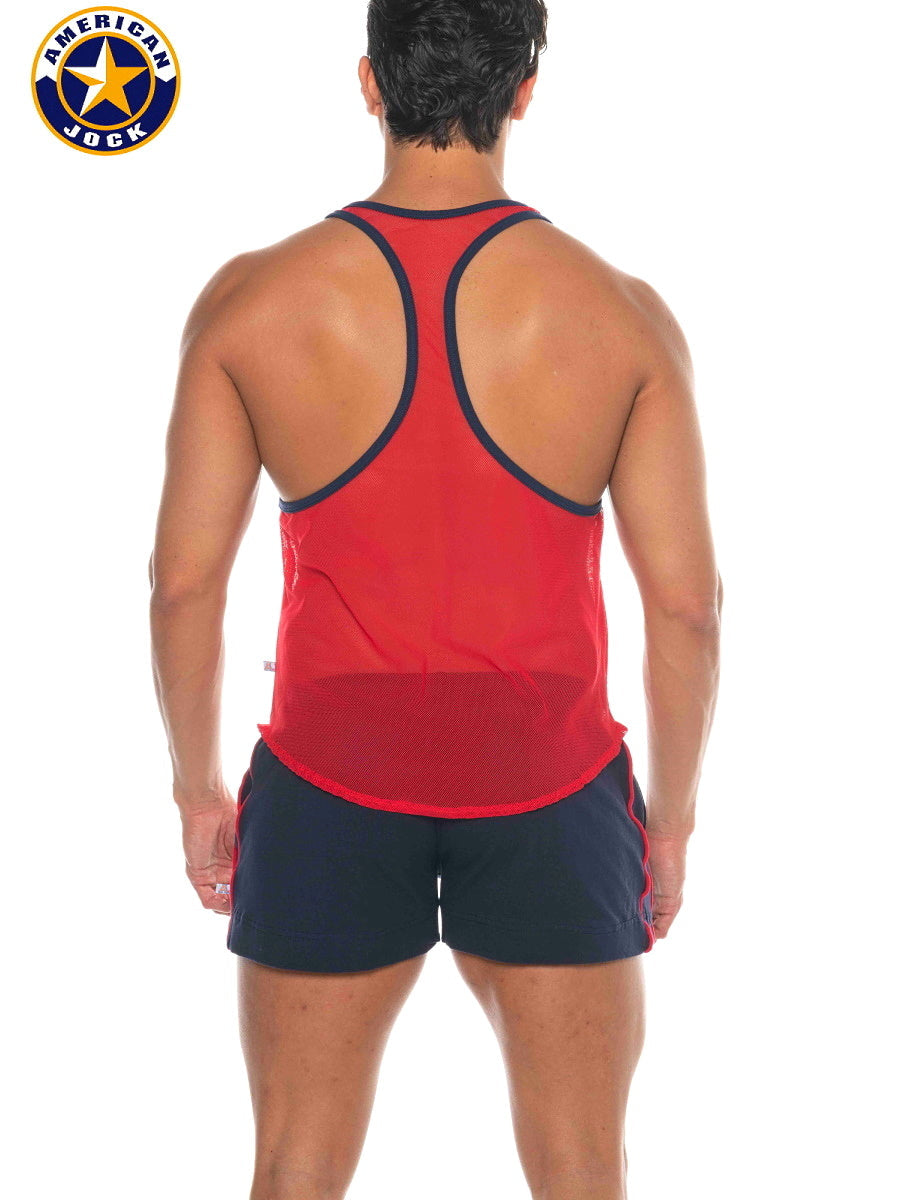 AMERICAN JOCK 8205 Men's Phys Ed Bodybuilder Tank - Red