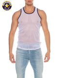 AMERICAN JOCK 8207 Men's Phys Ed Mesh Tank Top - White