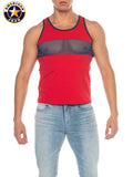 AMERICAN JOCK 8210 Men's Phys Ed Track Tank Top - Red