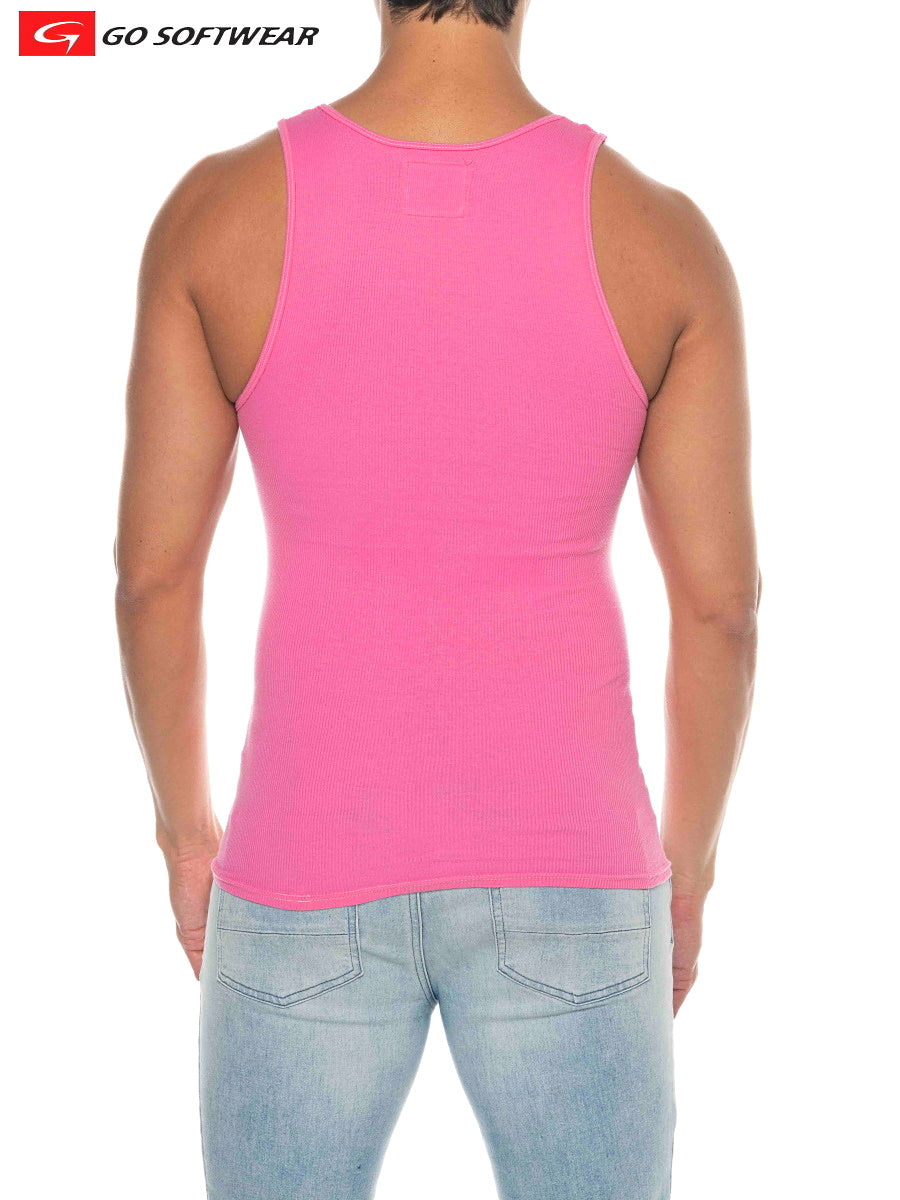 Go Softwear 4615 Men's Pacific Rib Tank Top - Flamingo