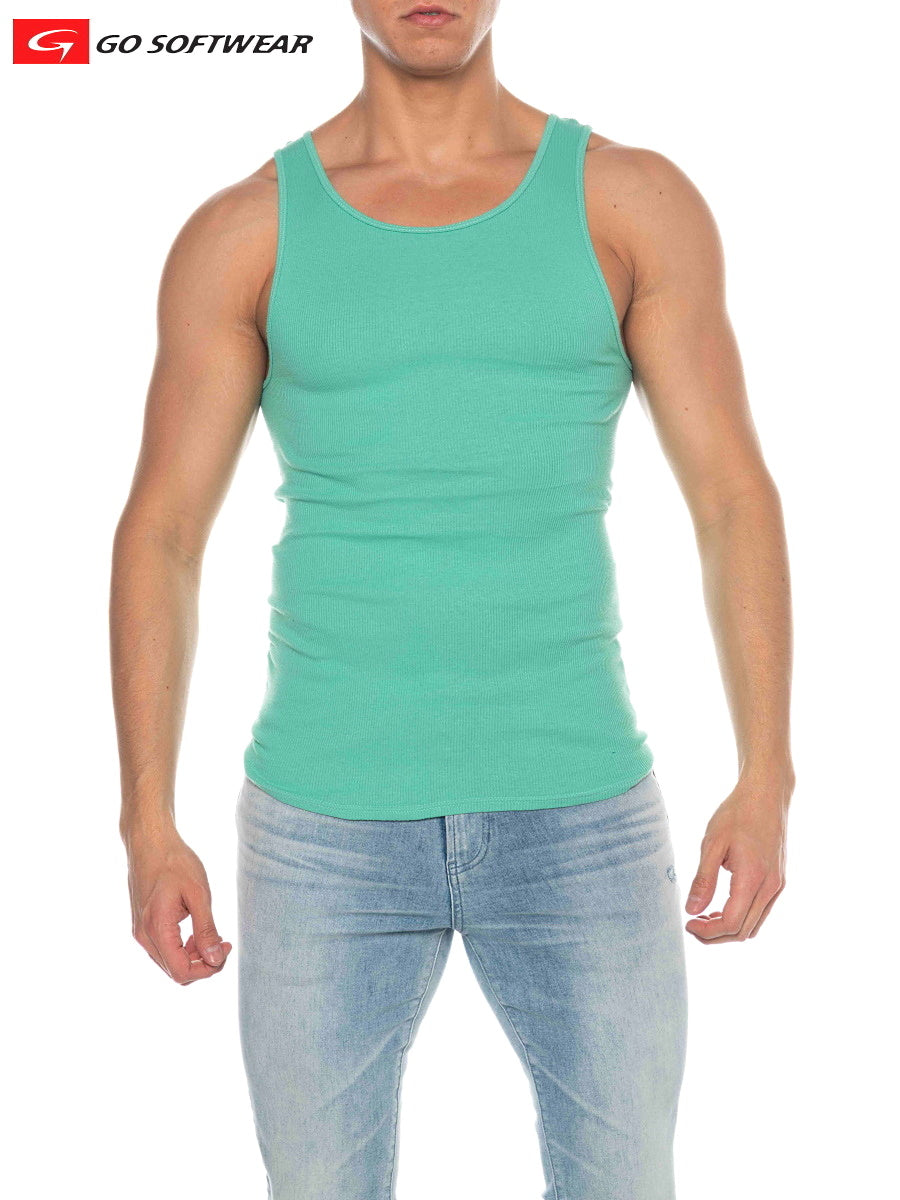 Go Softwear 4615 Men's Pacific Rib Tank Top - Spearmint
