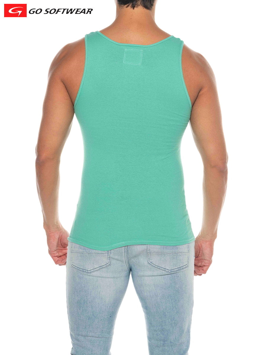 Go Softwear 4615 Men's Pacific Rib Tank Top - Spearmint