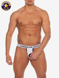 AMERICAN JOCK 8598 Men's Basics Suspensory Jockstrap - White/Black