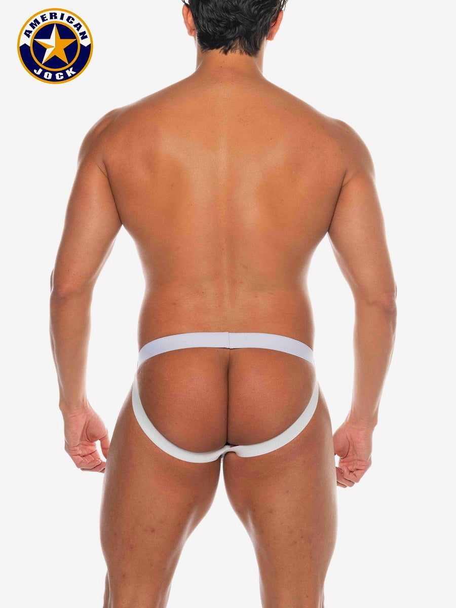 AMERICAN JOCK 8598 Men's Basics Suspensory Jockstrap - Black/White