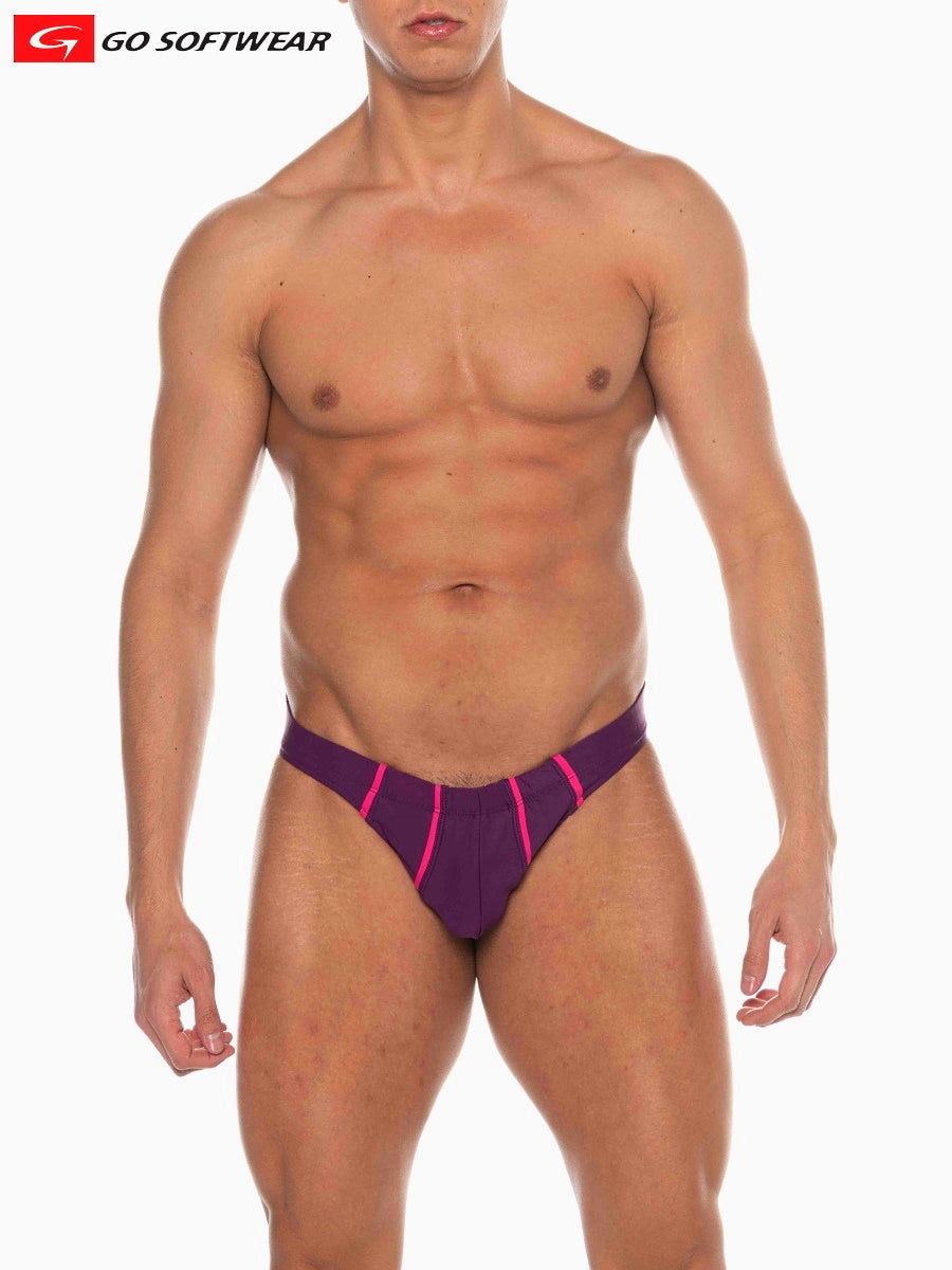 Go Softwear 4506 Men's La Palma 'Buns' Bikini Swim - Plum