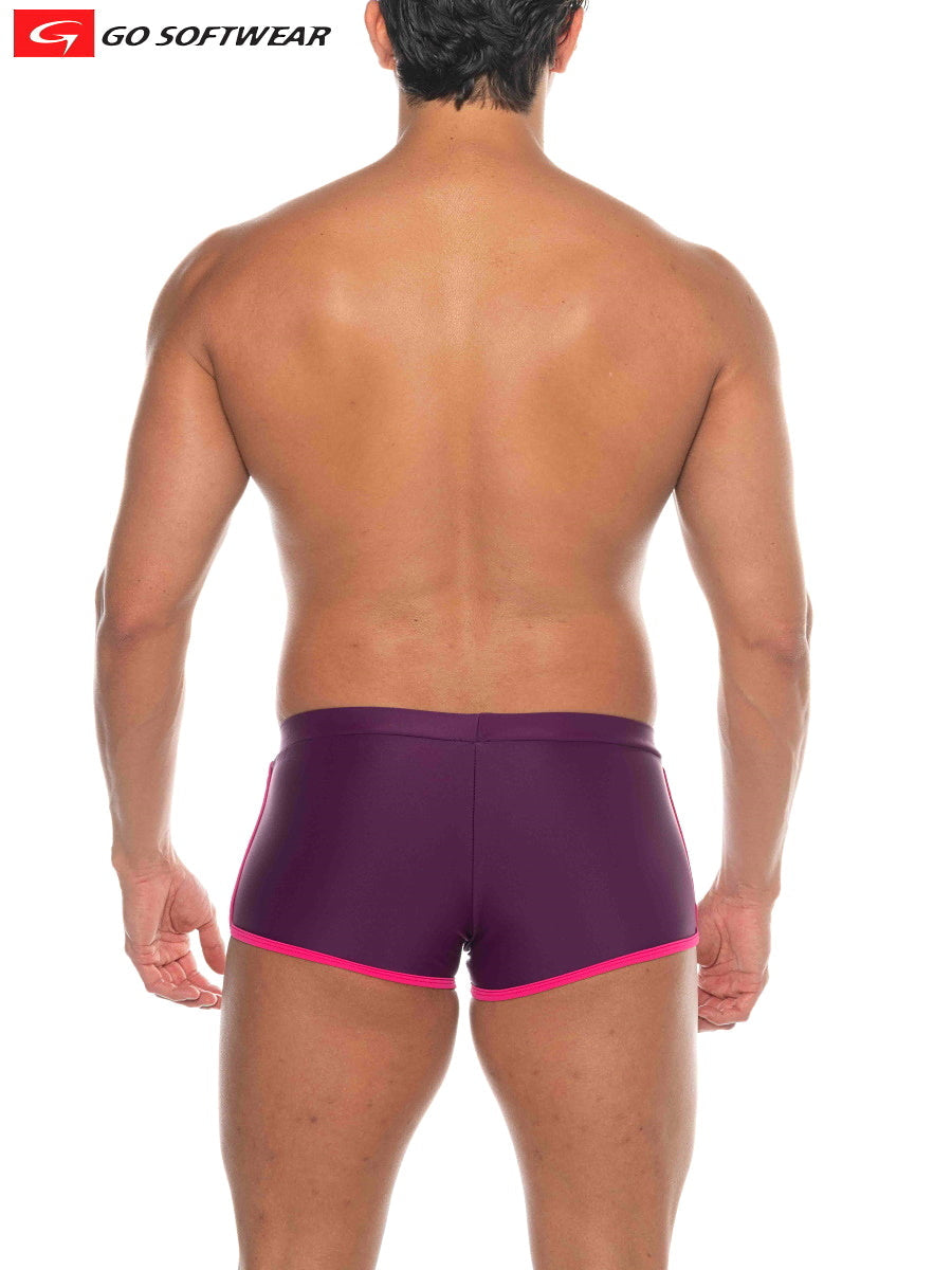 Go Softwear 4541 Men's Seychelles Sq-Cut Swim - Plum