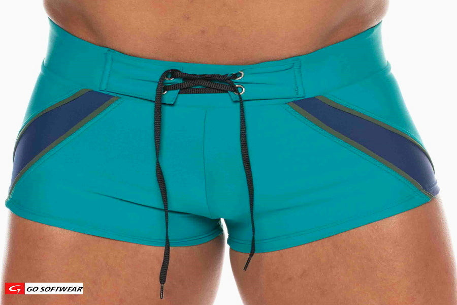 Go Softwear 4547 Men's Zanzibar Square-Cut Swim - Teal