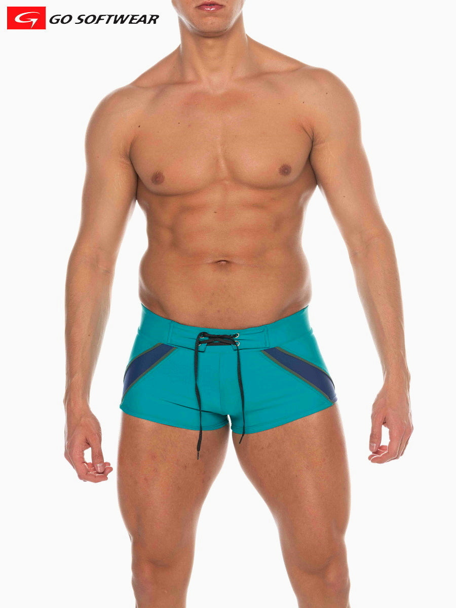 Go Softwear 4547 Men's Zanzibar Square-Cut Swim - Teal
