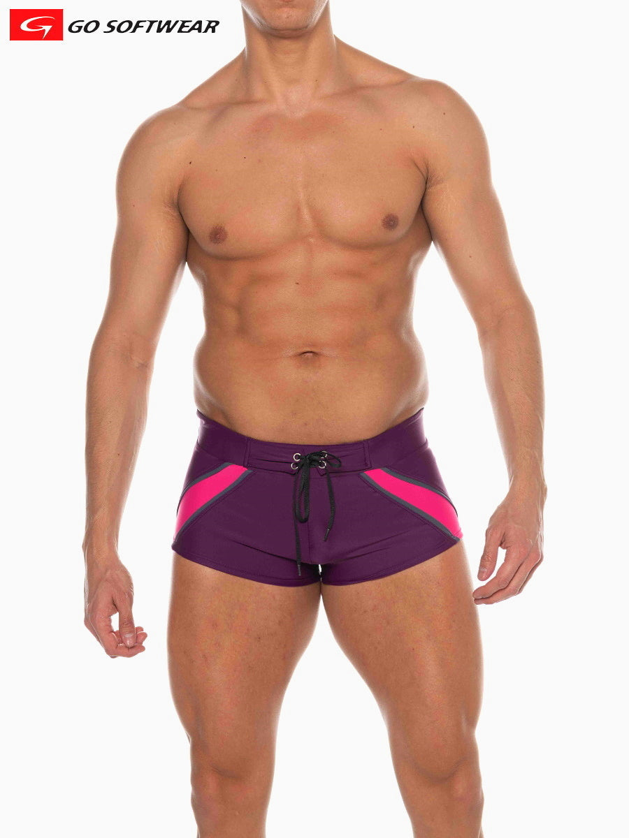 Go Softwear 4547 Men's Zanzibar Square-Cut Swim - Plum