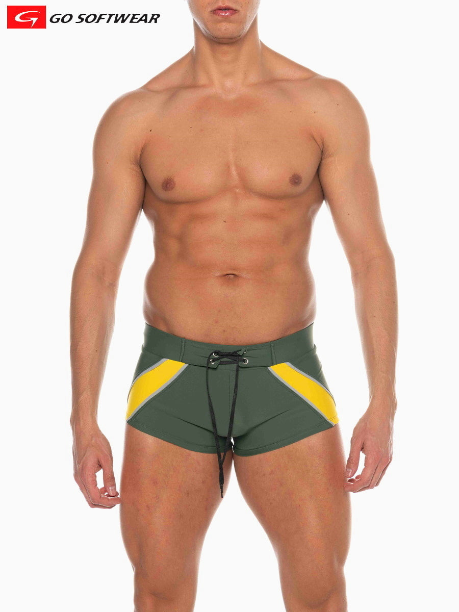 Go Softwear 4547 Men's Zanzibar Square-Cut Swim - Olive