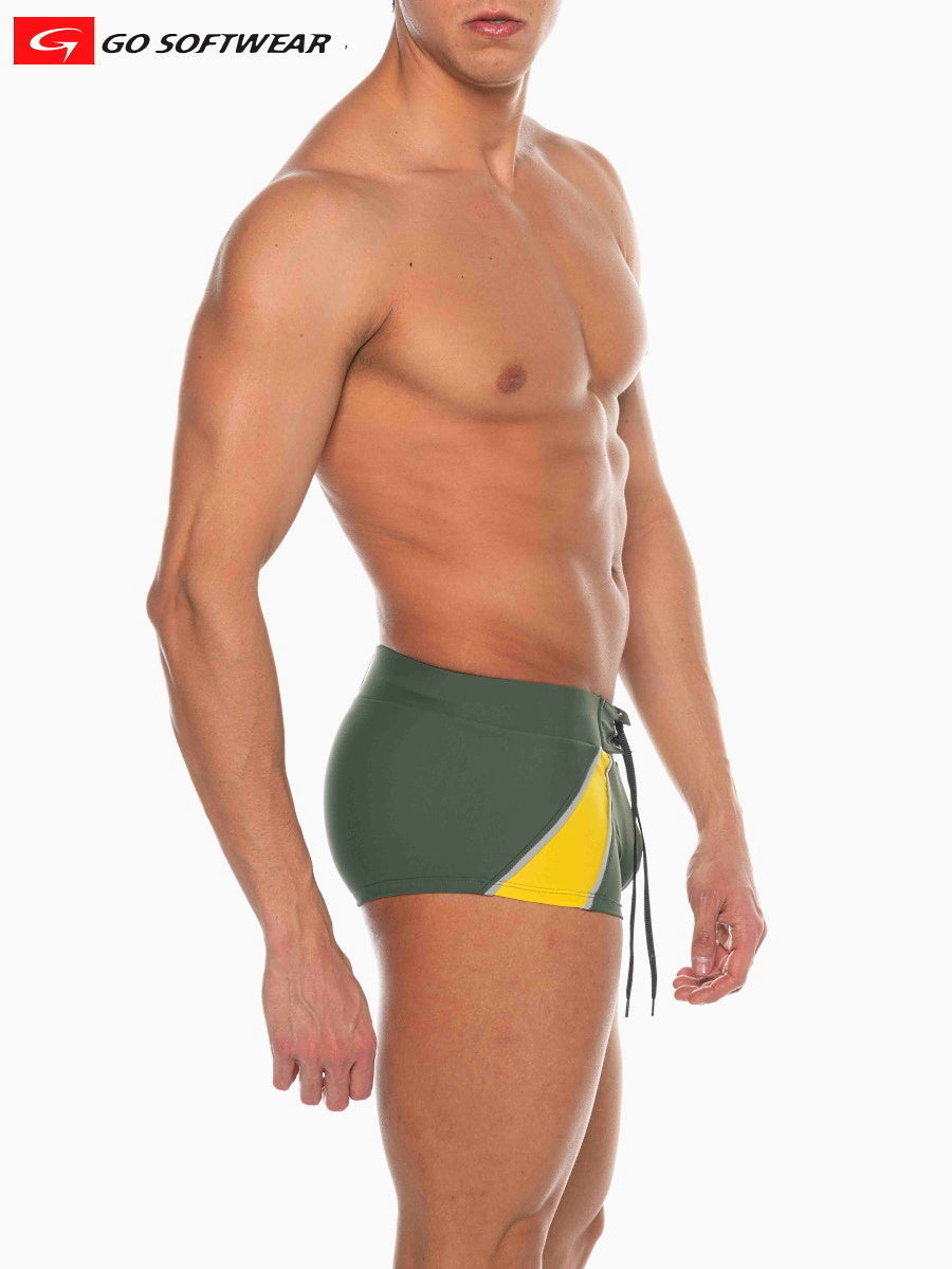 Go Softwear 4547 Men's Zanzibar Square-Cut Swim - Olive
