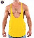 AMERICAN JOCK 8027 Men's Gym Bodybuilding String Tank Muscle Gold