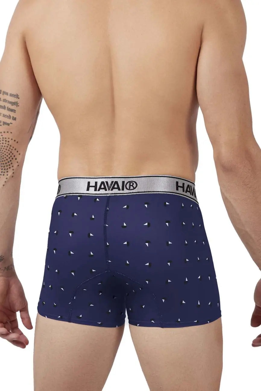 HAWAIR 남성용 언더웨어 42470 프린트 마이크로파이버 트렁크 블루 색상