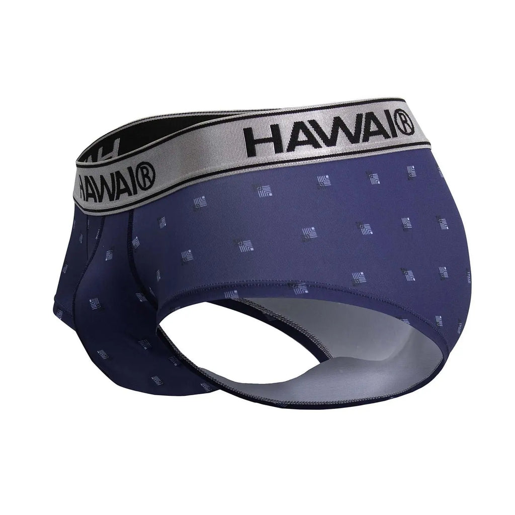 HAWAIR メンズ下着 42480 プリント マイクロファイバー ブリーフ ブルー