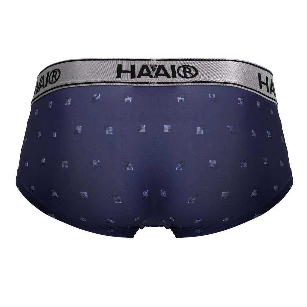 HAWAIR メンズ下着 42480 プリント マイクロファイバー ブリーフ ブルー