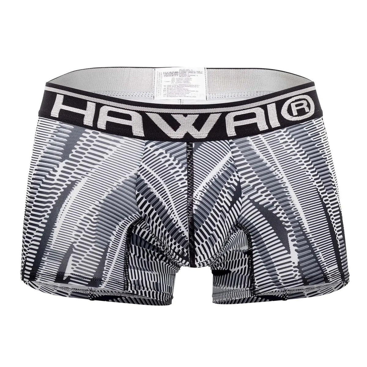 HAWAIR メンズ下着 42121 プリント入りスポーツトランクス ブラック