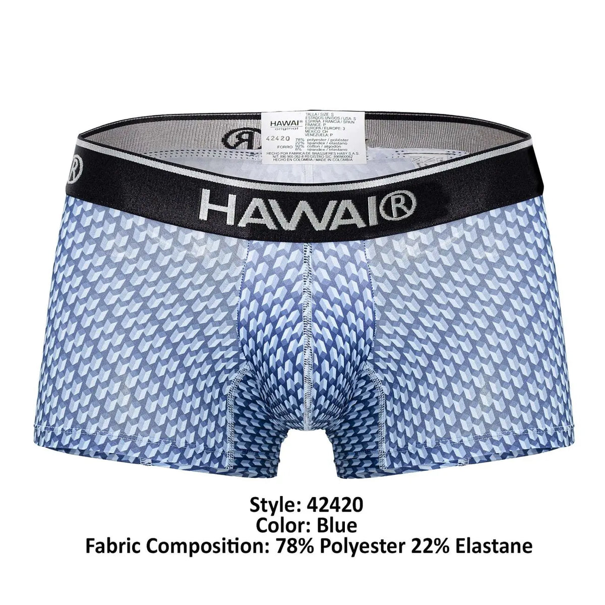 HAWAIR 남성용 속옷 42420 프린트 트렁크 블루 색상