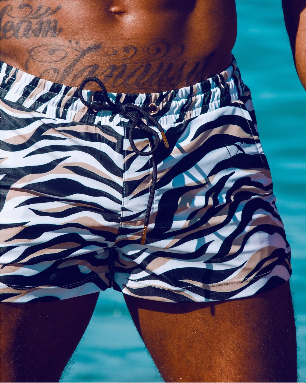 Arrow 3" Swim Short | Zebra Print | Eco Repreve, Athletic Fit