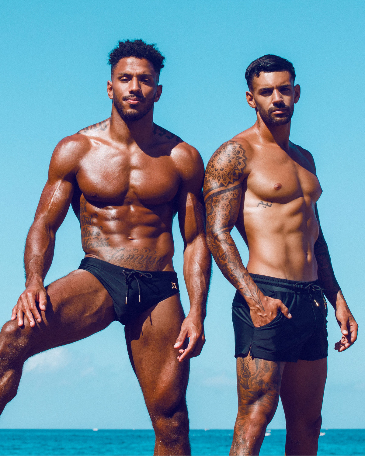 Sagittar 3" Swim Short | Midnight Black | Premium Nylon, Gold Hardware