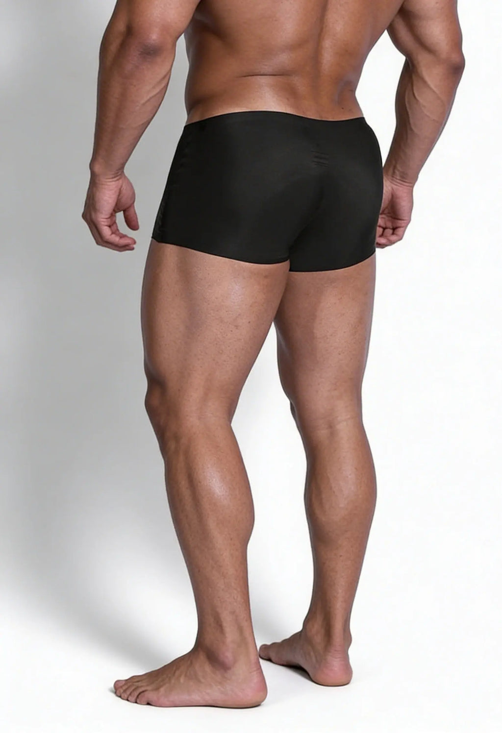 JJ Malibu Men's Come-Over Silky Seamless Boxer Briefs - Midnight Black