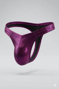 JJ Malibu Metallica Men's Thong with Bulge Pouch - Purple Croc