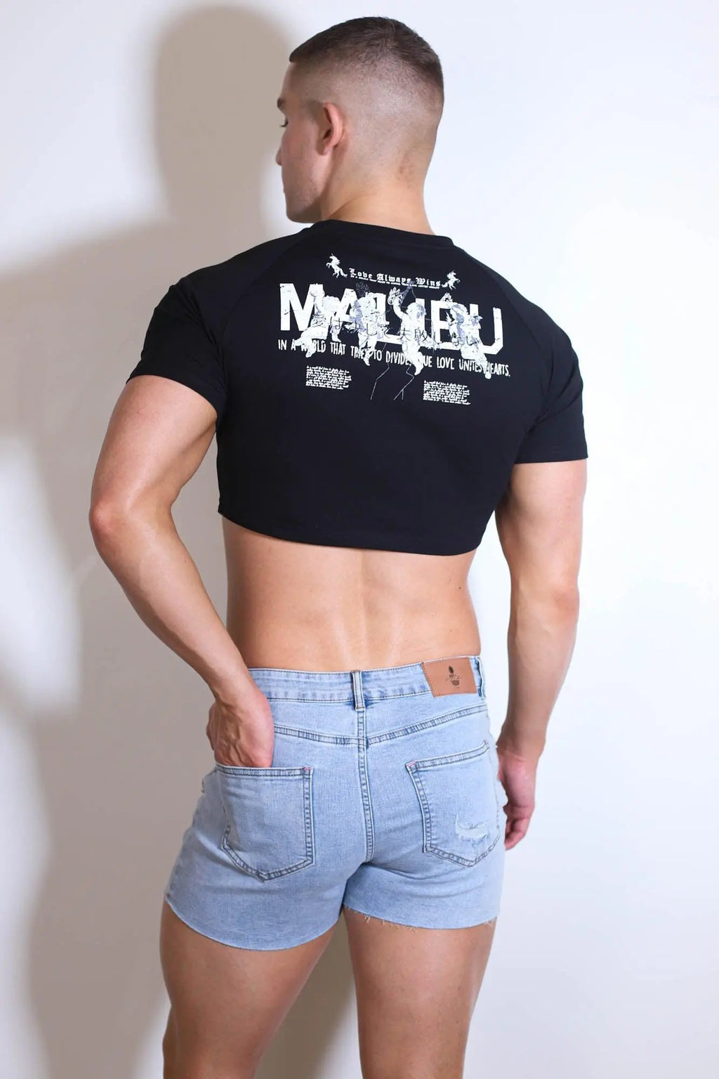 JJ Malibu Men's Muscle-Fit Crop Tee  - Malibu Angel