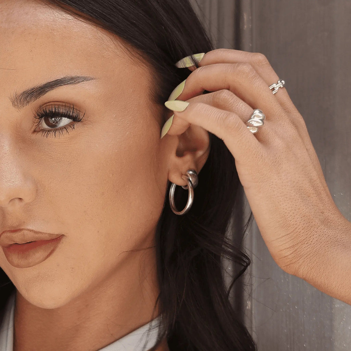 Gertrude 23mm Hoop Earrings | Sterling Silver