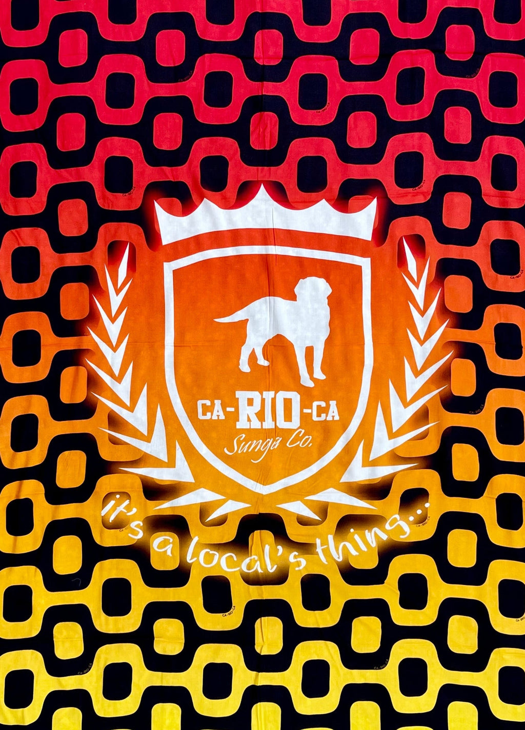 CA-RIO-CA Crest Logo Canga de Praia- Brazilian Beach Towel (Sarong / Pareo)