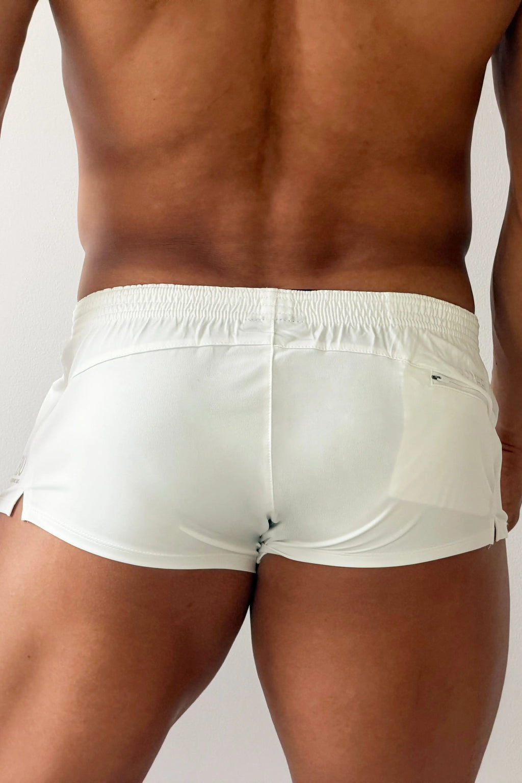 JJ Malibu Men's Stretch-It 2" Athletic Short Shorts - Off White