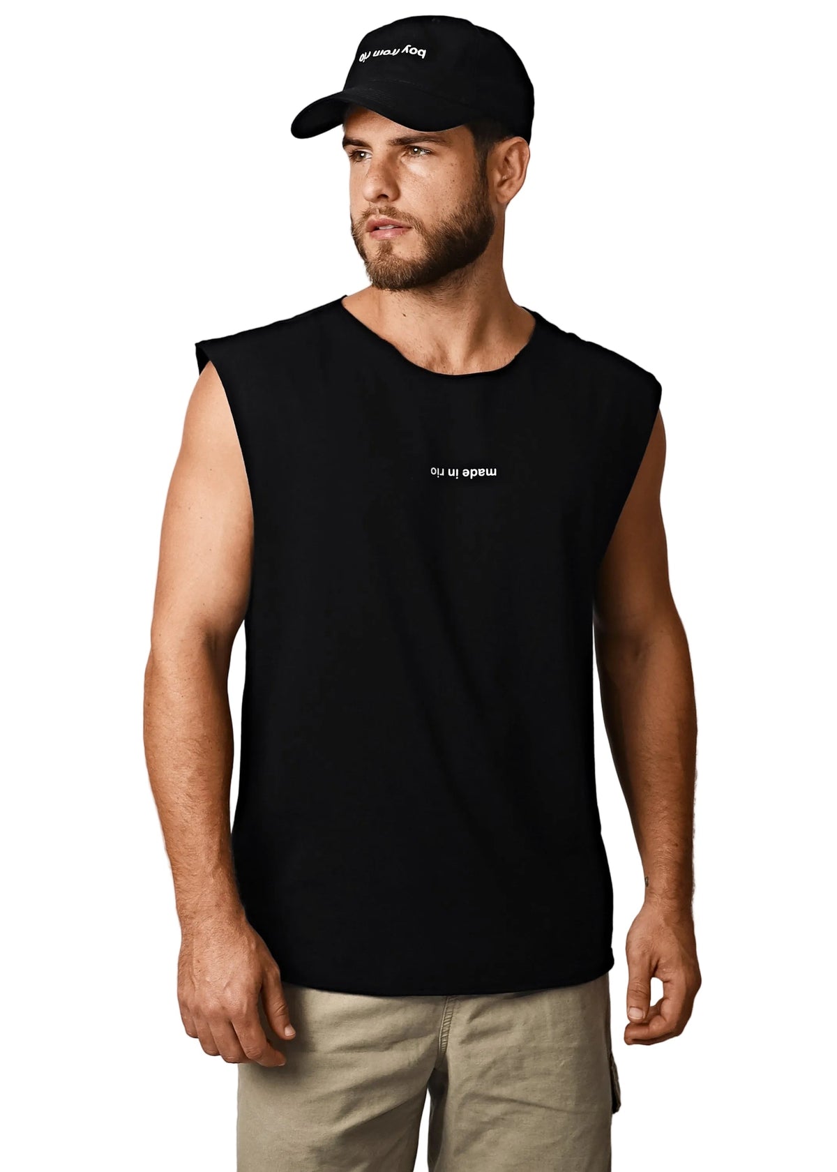 CA-RIO-CA made in rio (flip) - Men's Cotton Sleeveless T-Shirt