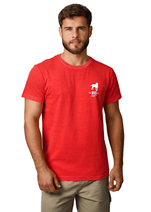 CA-RIO-CA ロゴ入りレッドTシャツ - メンズ