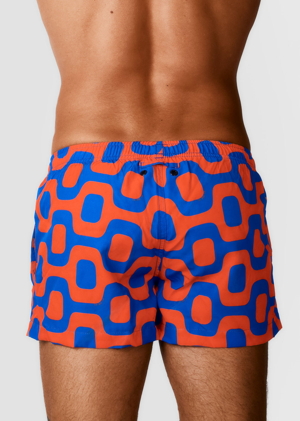 CA-RIO-CA ORANGE & BLUE PAVEMENT SHORTS - Italian Shorts