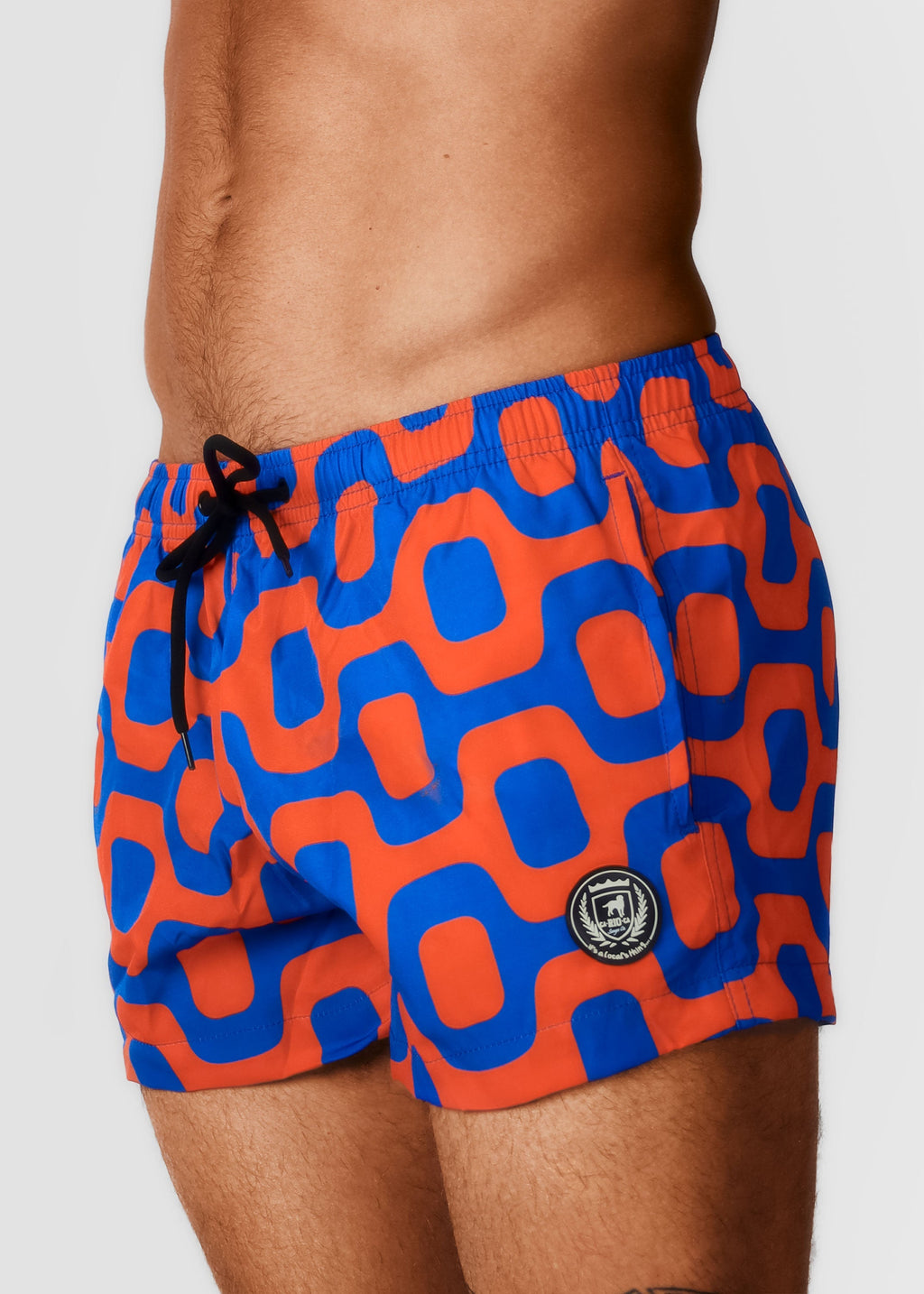 CA-RIO-CA ORANGE & BLUE PAVEMENT SHORTS - Italian Shorts