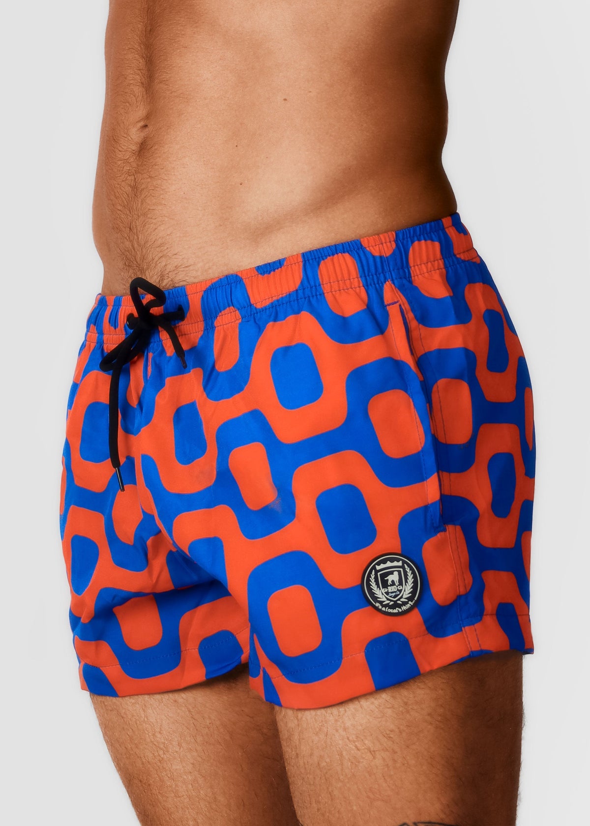 CA-RIO-CA ORANGE & BLUE PAVEMENT SHORTS - Italian Shorts