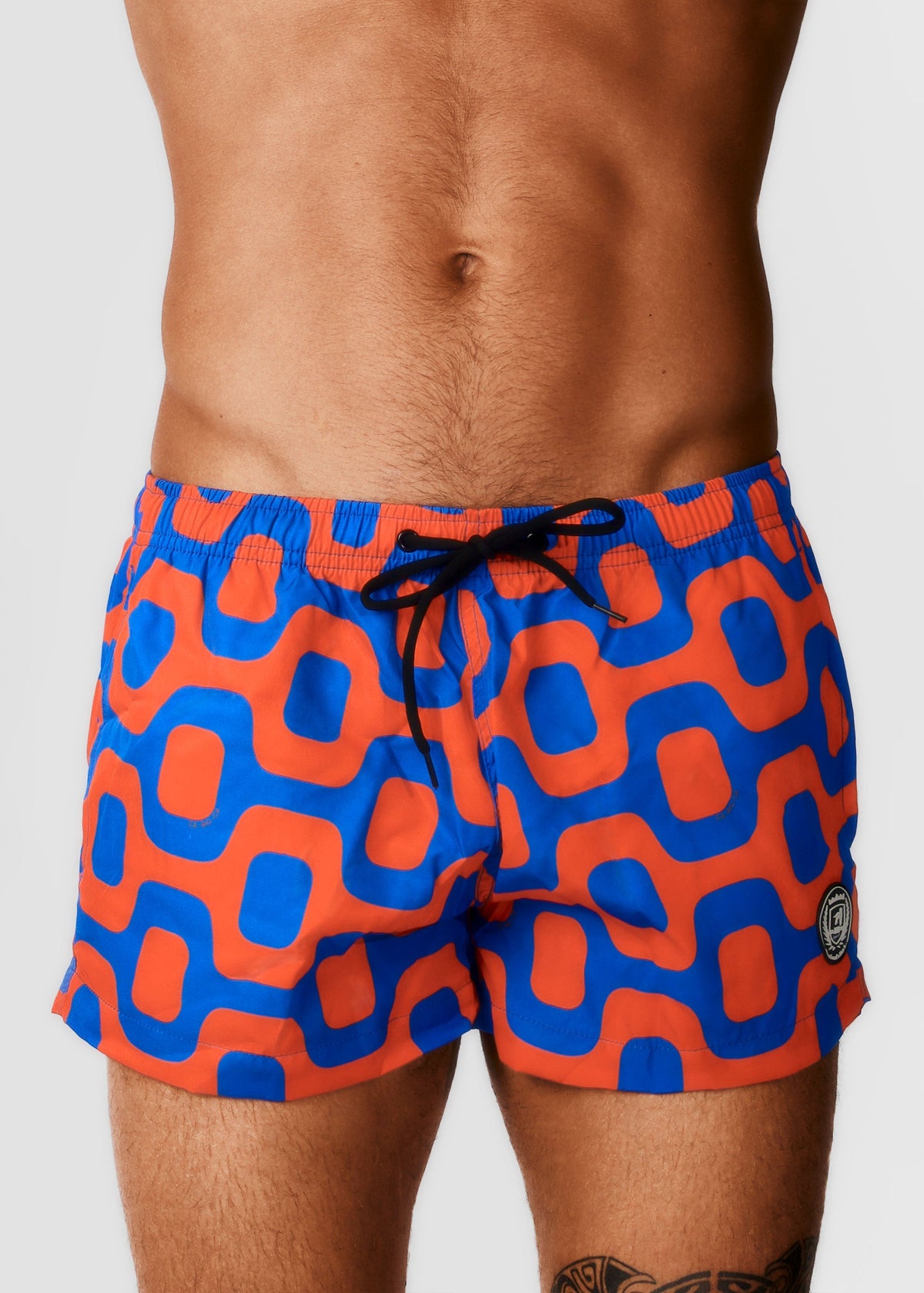 CA-RIO-CA ORANGE & BLUE PAVEMENT SHORTS - Italian Shorts