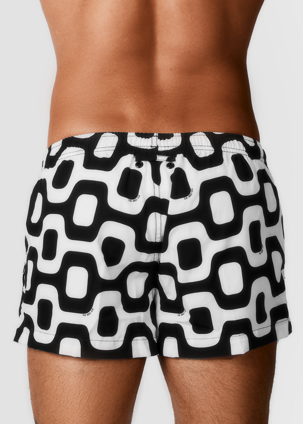 CA-RIO-CA Black & White Pavement Shorts - Italian Shorts