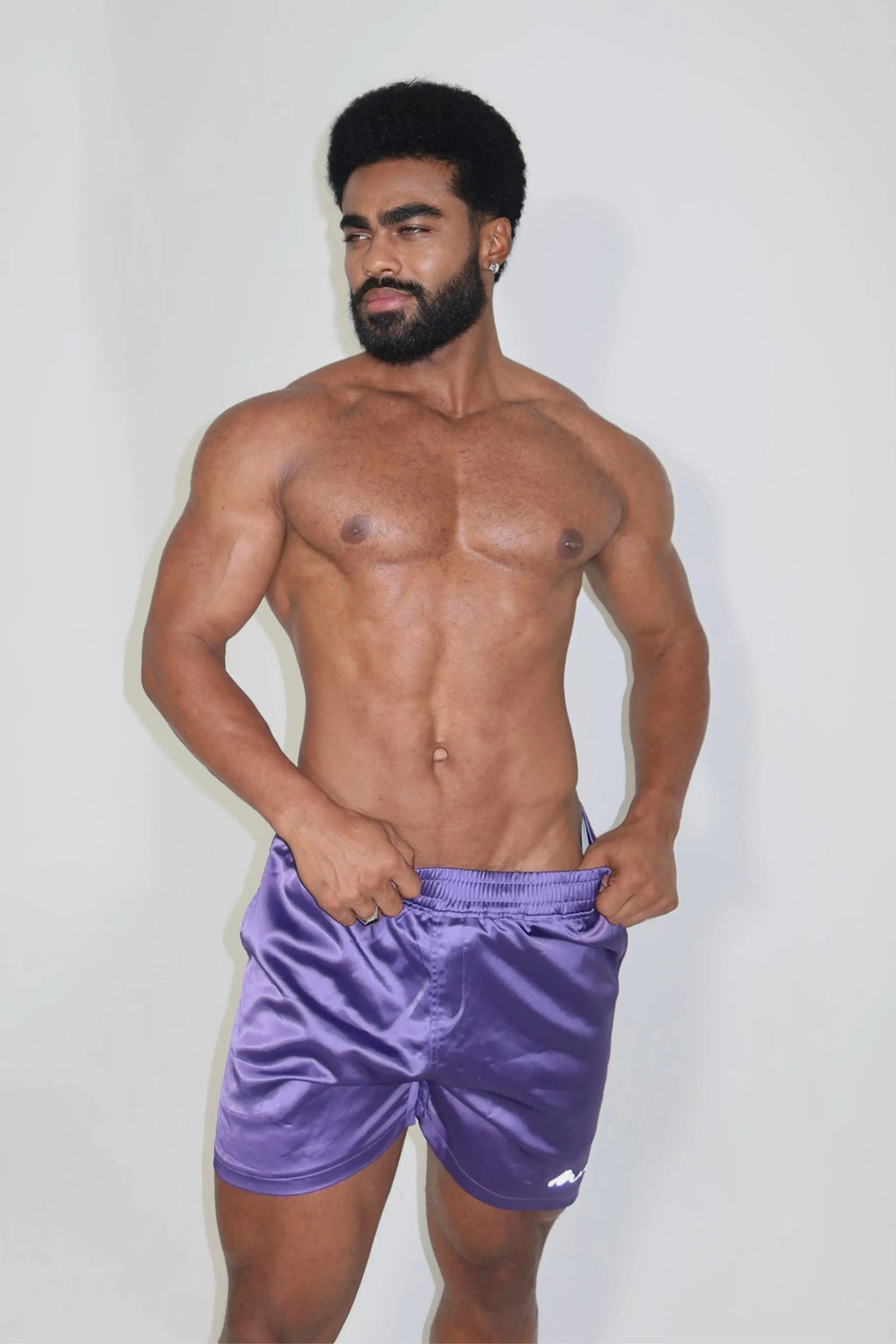 JJ Malibu Men's ShimmerFlex Active Shorts - Plum