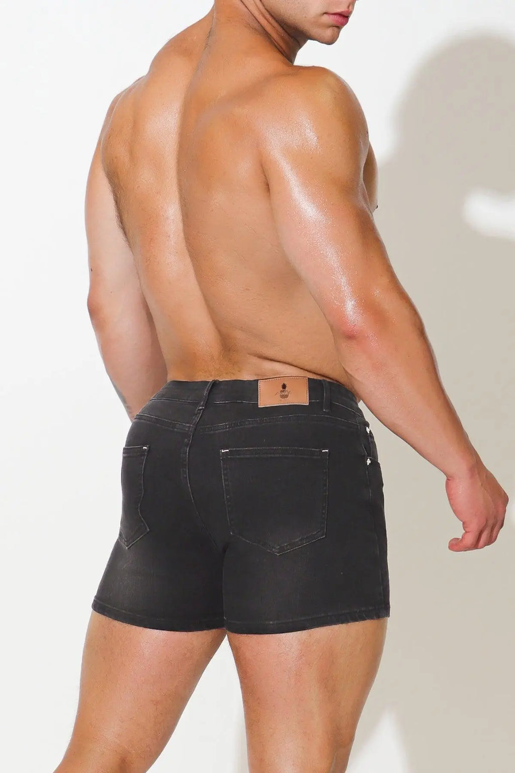 JJ Malibu Men's In-Your-Dreams 3.5" Denim Short Shorts - Black