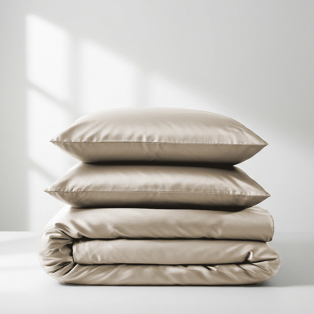 Satin Quilt Cover - Champagne Latte