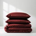 Satin Quilt Cover - King Size - Wine Red