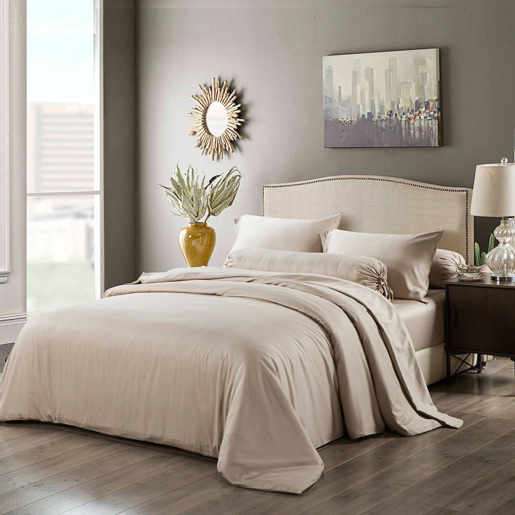 Joy Collection Quilt Cover Set - Champagne Latte