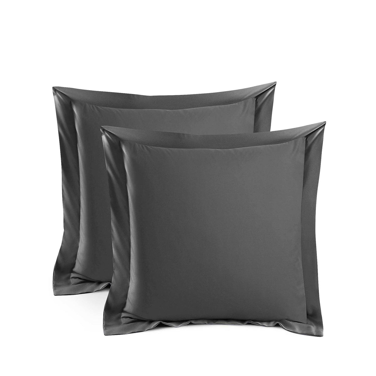 Silky Soft Bamboo European Pillowcase Set - Charcoal