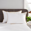 Plaza Collection White Standard Pillowcase Set - Gold Piping